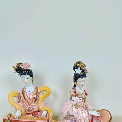 tượng sứ, tượng cô gái, tượng trang trí, tượng sứ trung quốc, gốm sứ giang tây trung quốc